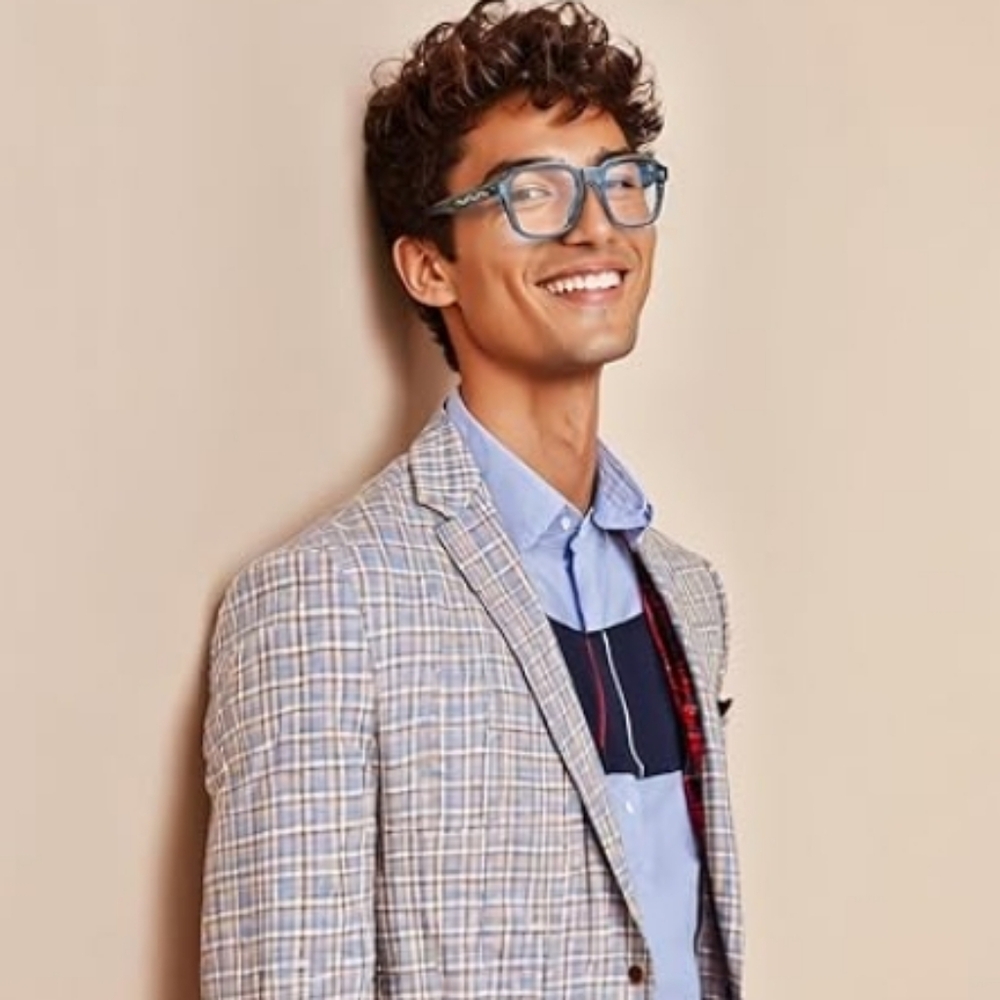Oversized Square Blue Light Blocking Glasses Computer Blue Frame Eyewear - Picture 5 of 9